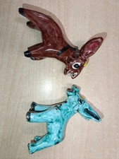 Ceramica Perugia 2 Asini Dipinti a Mano 1950 - 1960 Vintage 