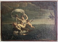 ANTICO DIPINTO OLIO ROCOCÒ