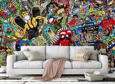 Carta da parati 3D graffiti