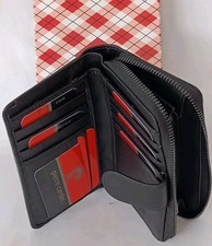 Portafoglio Donna VERA PELLE Pierre Cardin Portamonete Portacarte RFID nero...
