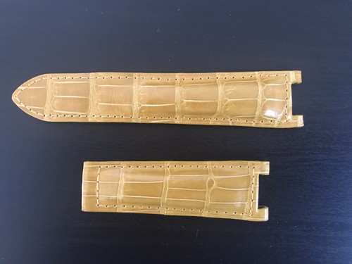 Bracelet cuir crocodile jaune - cuir,