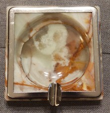 ANTICO POSACENERE IN MARMO E METALLO MADE IN ITALY ANNI '50/'6