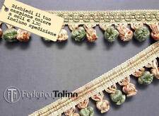 Passamaneria frangia a cipolline col. Giardino annodata a mano, (SAN LEUCIO)