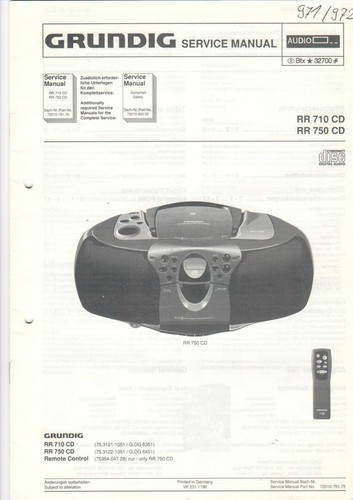 Grundig manuale servizio rr - servizio,