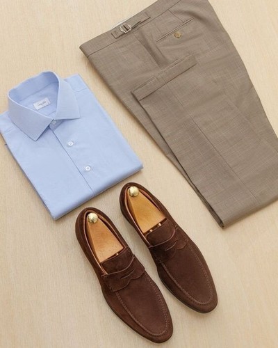 Handmade mens brown suede - handmade,