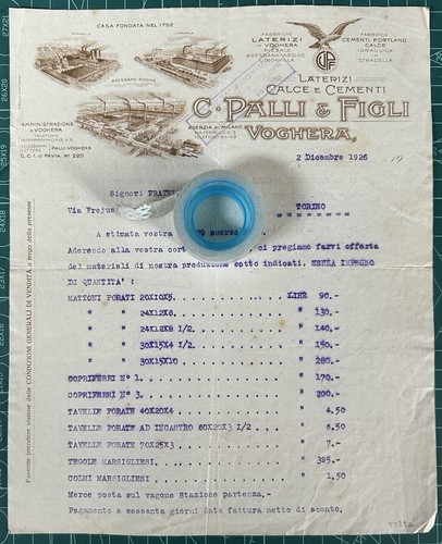 Rara lettera laterizi calce - lettera, e