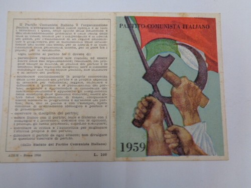 Tessera partito comunista - tessera,
