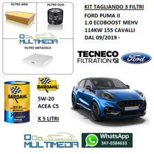 TAGLIANDO 3 FILTRI OLIO BARDAHL 5W20 C5 FORD PUMA II 1.0 ECOBOOST 114KW 155 CV