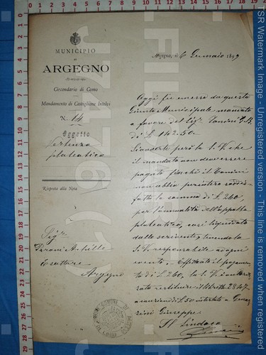 J7476 documento storico antico - documento,