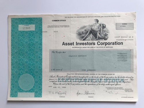 Certificato azionario asset - certificato,