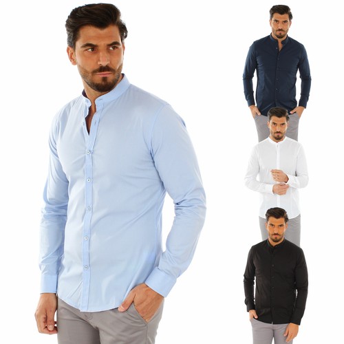 Camicia uomo collo coreana - camicia,