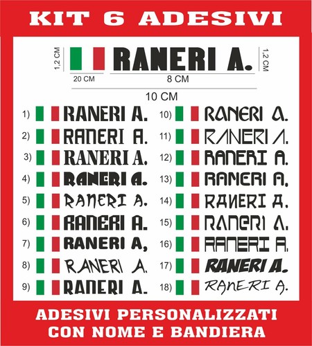 Adesivi nome bandiera - +,