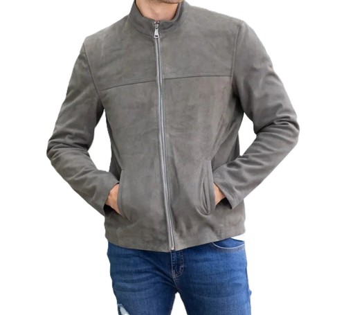 Giacca pelle uomo grigio - pelle, 100%