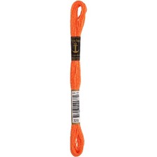 Anchor Torsione per ricamo 8m, rosso fiammante, cotone, colore 329, 6 fili