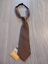 MAYORAL bimbo cravatta tie necktie righe colorate marrone  poliestereA000