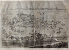 Stampa antica 1859 Panorama