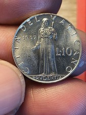 CITTA' DEL VATICANO PIO XII 10 LIRE 1957 QFDC Non Comune 