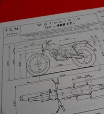 MOTO TGM 400 TT 1981 Scheda Omologazione ASI FMI DIAGRAM Hiro Sammy MILLER 