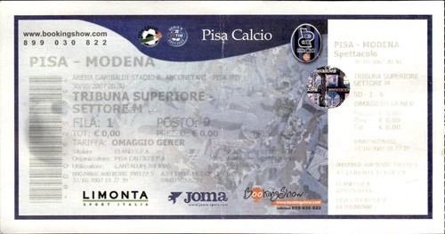 Biglietto ticket stadio - stadio, pisa