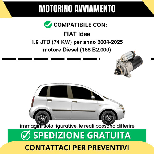 Motorino avviamento fiat idea - avviamento,