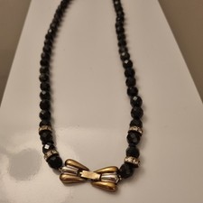 Chiusura vintage perle nere e