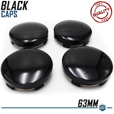 4 TAPPI COPRIMOZZO 63MM Nero Lucido PER Cerchi in Lega in ABS Copricerchi Tuning