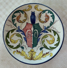 Antico piatto decorativo in ceramica firmato "M LODI",  dipinto a mano  24 Cm.