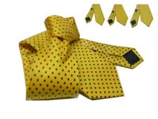 Cravatta uomo gialla a pois