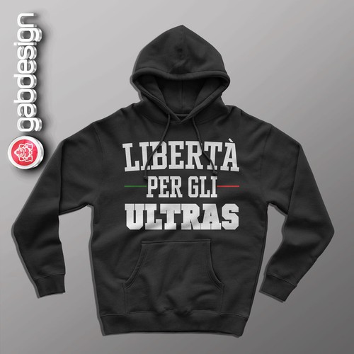 Felpa cappuccio nera ultras - cappuccio,