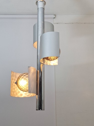 Lampadario vintage acciaio - lampadario,