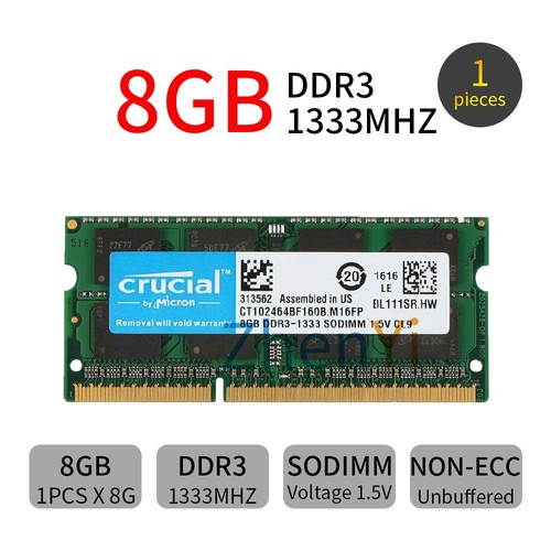 Crucial 8gb ddr3 - ddr3, pc3-10600s