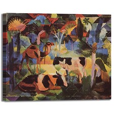 Macke Landscape Cows Camel