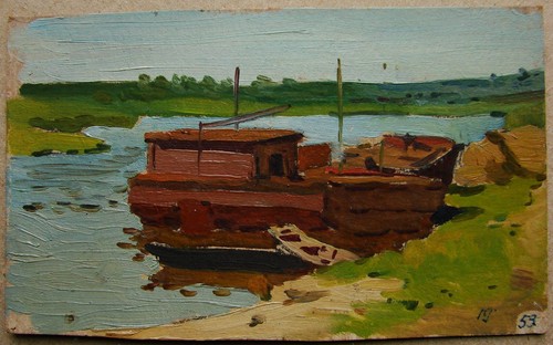 Dipinto olio sovietico ucraino