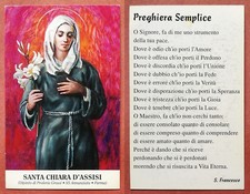 Santino Holy Card: S. Santa Chiara d'Assisi - Proferio Grossi - Parma