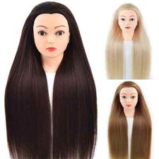Testa manichino capelli sintetici lunghi per allenamento acconciature treccia parrucchiere
