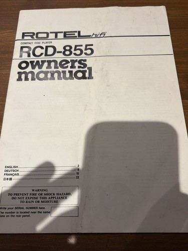 Rotel rcd 855 - rcd-855, lettore