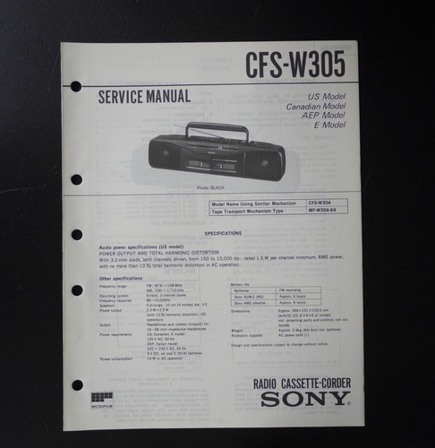 Originale sony cfs w305 - originale, cfs-w305