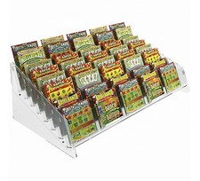 E-489 EGV-F Espositore gratta e vinci da banco in plexiglass trasparente DA BANC