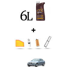 HOFFCAR Kit tagliando 4 FILTRI e 6L OLIO per Bmw serie 3 (E90,E91,E92,E93) 316d 