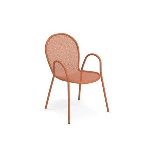 Poltrona ronda rosso - acero, 60