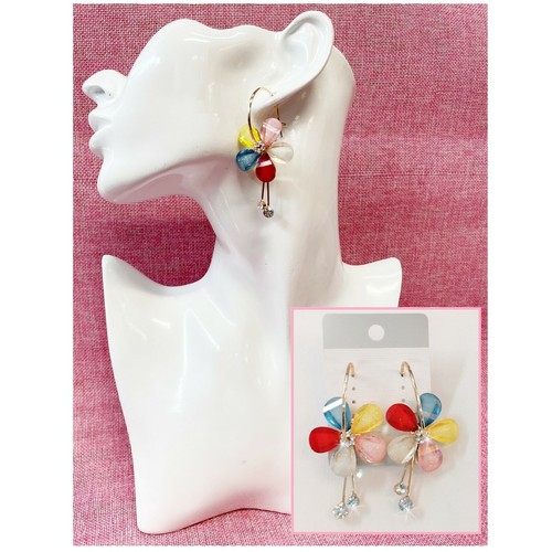 Orecchini cerchio con fiori - orecchini,