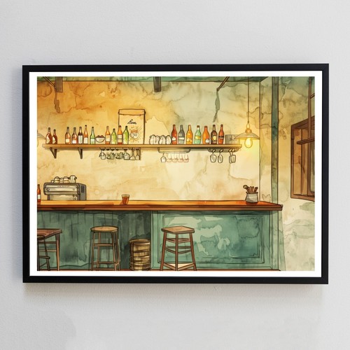 Quadro acquerello bar