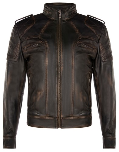 Giacca biker pelle - giacca, nera