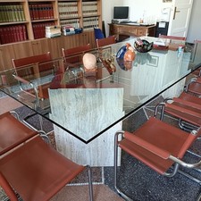 mobili per ufficio usati. tavolo sala di riunione in vetro base marmo cm 260x130