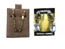 2 PAIA ORECCHINI CLIP PENDENTI  BIGIOTTERIA VINTAGE ANNI 70-90 CM 3,5-4