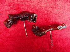2 Bellissimi Vecchio Cavatappi, Apribottiglie, Legno Di Radice
