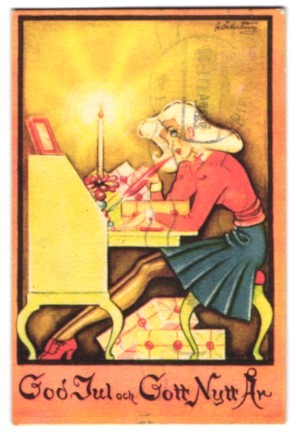 Mini cartolina donna