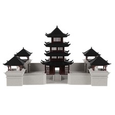  Ornamento cinese in miniatura per padiglione - Scultura di edificio asiatico