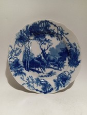 Piatto Alce Dulevo URSS porcellana blu e bianco