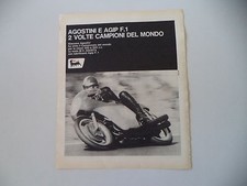 advertising Pubblicità 1968 AGIP F1 e GIACOMO AGOSTINI e MOTO MV AGUSTA